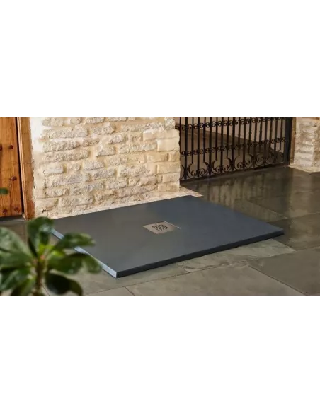 PLATO DE DUCHA RESINA PIZARRA GRAFITO 80x120 ECO