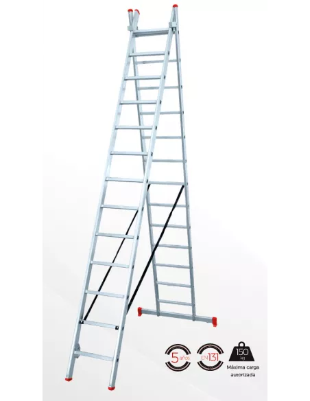 ESCALERA DE 2 TRAMOS 12 PELDAÑOS PROFESIONAL
