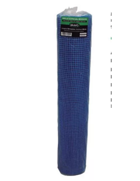 MALLA PARA REVOCO MORTERO 90GR 1x50 AZUL BRAVO