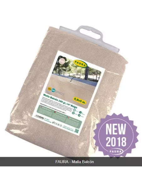 MALLA OCULTACION BALCON BEIG 0.9X5 180GR/M2