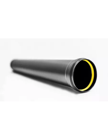 TUBO PELLET ACERO VITRIFICADO NEGRO 0,5 m X 80 mm