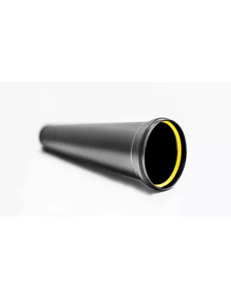 TUBO PELLET ACERO VITRIFICADO NEGRO 0,25m DE 80mm