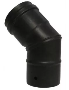 CODO 45º PELLET ACERO VITRIFICADO NEGRO 80 mm