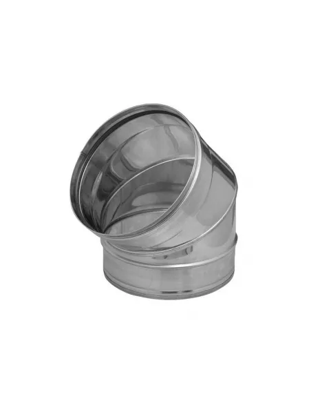 CODO 45º PELLET INOX PLATA 80 mm