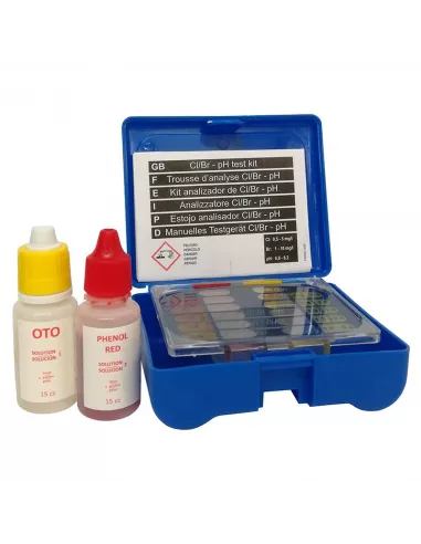 KIT ANALISIS DE AGUA CLORO+BROMO+PH POOLTESTER