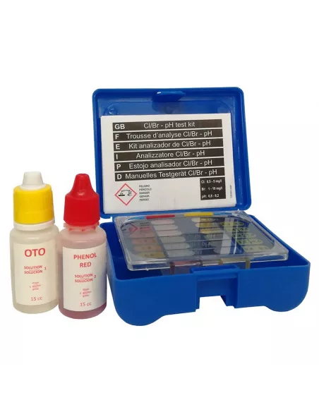 KIT ANALISIS DE AGUA CLORO+BROMO+PH POOLTESTER