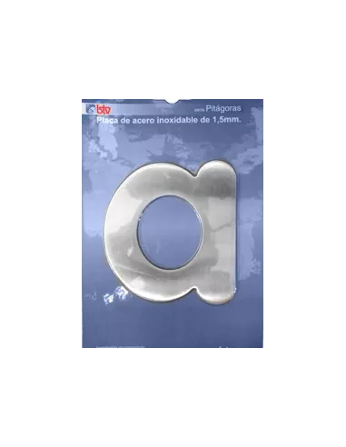 LETRAS Y NUMEROS PITAGORAS ACERO INOX. 15,5CM "A"