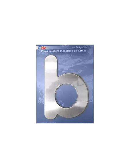 LETRAS Y NUMEROS PITAGORAS ACERO INOX. 15,5CM "B"