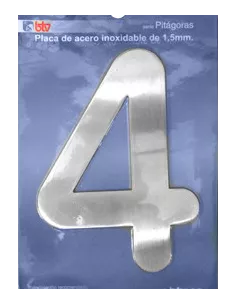 LETRAS Y NUMEROS PITAGORAS ACERO INOX. 15,5CM "3"