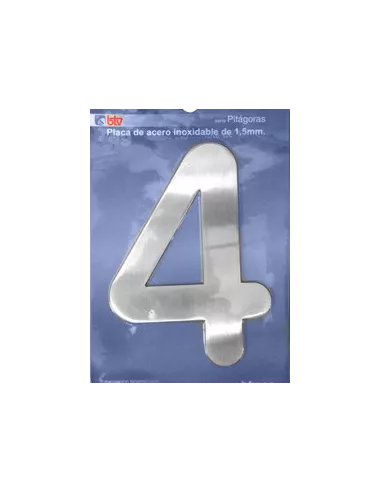LETRAS Y NUMEROS PITAGORAS ACERO INOX. 15,5CM "3"