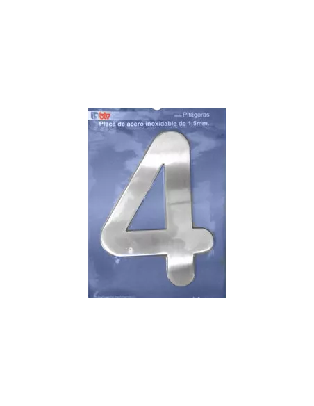 LETRAS Y NUMEROS PITAGORAS ACERO INOX. 15,5CM "3"