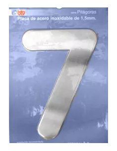 LETRAS Y NUMEROS PITAGORAS ACERO INOX. 15,5CM "7"