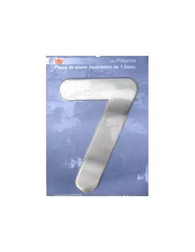 LETRAS Y NUMEROS PITAGORAS ACERO INOX. 15,5CM "7"