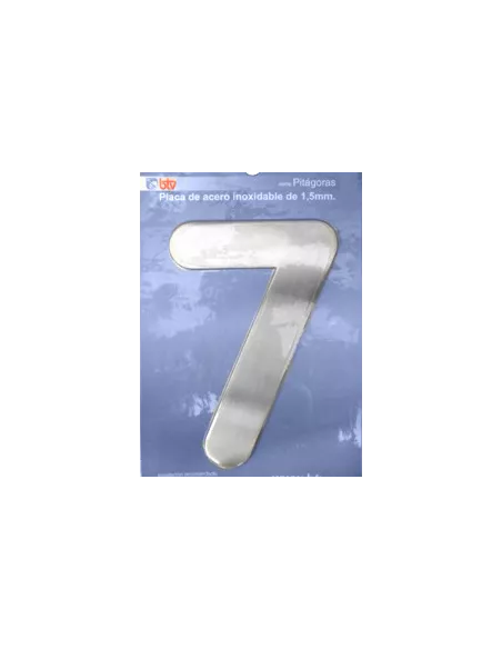 LETRAS Y NUMEROS PITAGORAS ACERO INOX. 15,5CM "7"