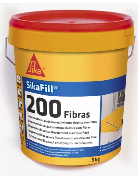 CAUCHO ROJO TEJA FIBRA 5Kg SIKAFILL 200(370)OFERTA