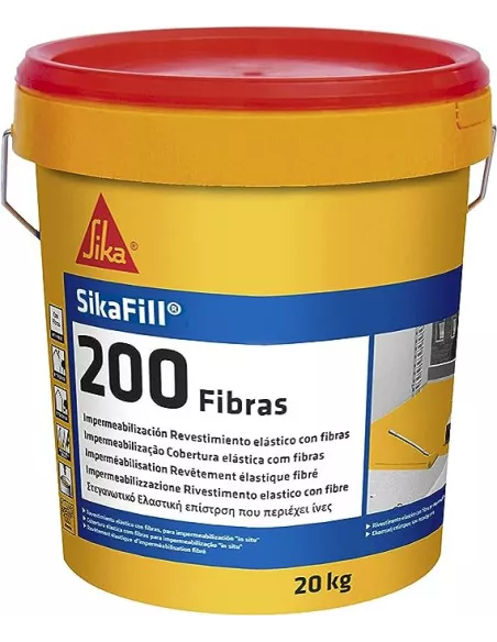CAUCHO ROJO TEJA FIBRA 20Kg SIKAFILL-370 FIBERS