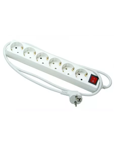 REGLETA 6 ENCHUFES CON INTERRUPTOR Y CABLE 1,5M