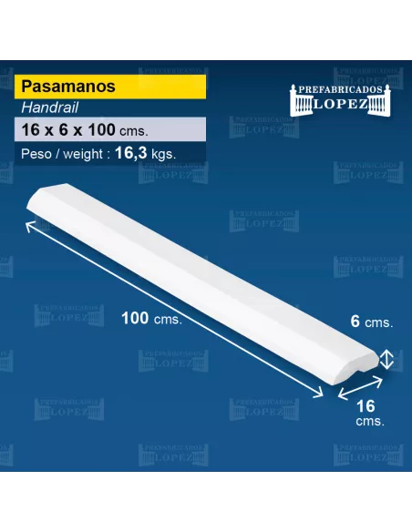 PASAMANOS BALAUSTRADA  DE 100x16x6 cm