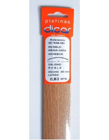 PLETINA PERFILADA ADHESIVA 100CM ACERO ROBLE natur