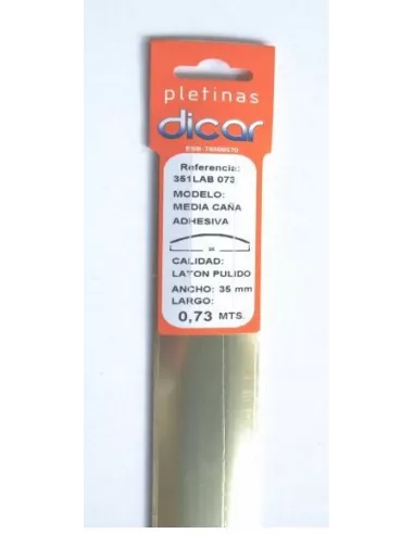 PLETINA PERFILADA ADHESIVA 73CM INOX LATON PULIDO