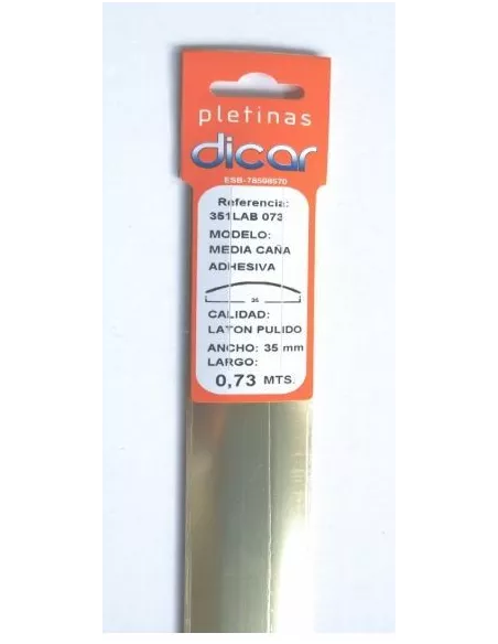 PLETINA PERFILADA ADHESIVA 73CM INOX LATON PULIDO