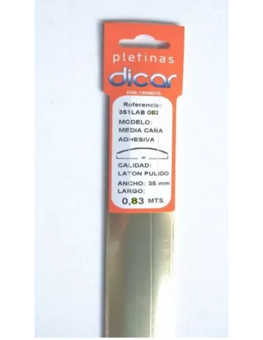 PLETINA PERFILADA ADHESIVA 83CM INOX LATON PULIDO