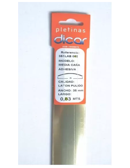 PLETINA PERFILADA ADHESIVA 83CM INOX LATON PULIDO