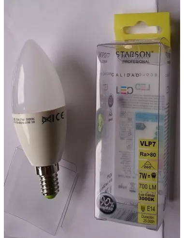 BOMBILLA LED VELA 8 W E14 6000K