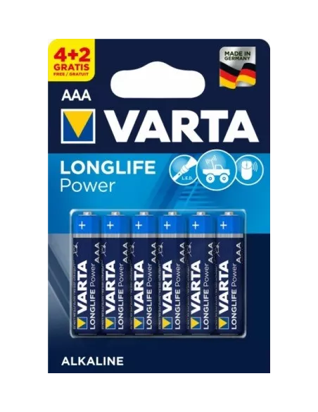 PILA ALCALINA LR03 AAA 1.5V LONGLIFE POWER VARTA
