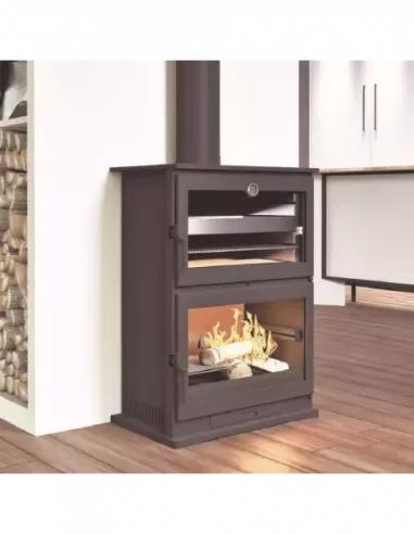 Estufa de leña CH-9 frontal con horno