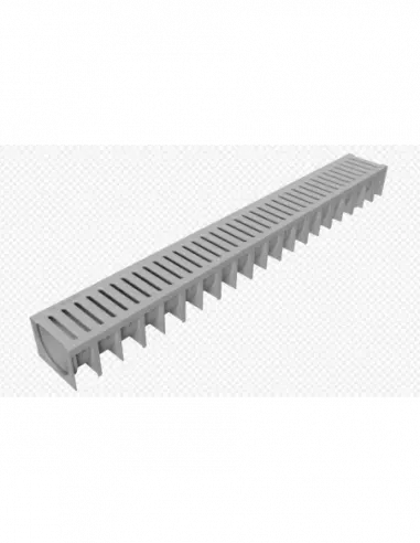 CANAL Y REJA GRIS POLIETILENO A15 125x90x1000mm