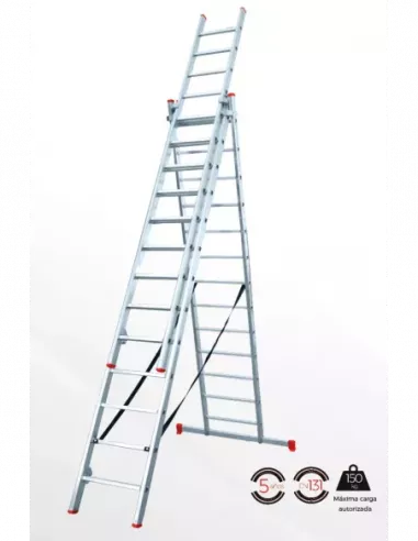 ESCALERA DE 3 TRAMOS 9 PELDAÑOS ALUM.PROFESIONAL