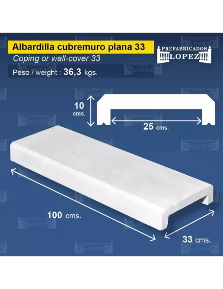 CUBREMUROS DE 33X10X100 PLANO