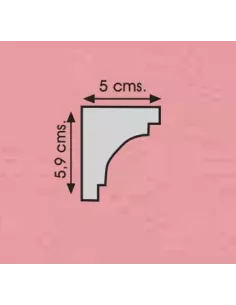 MOLDURA ESCAYOLA 1/2 CAÑA PEQUEÑA 5x5,9 1mt