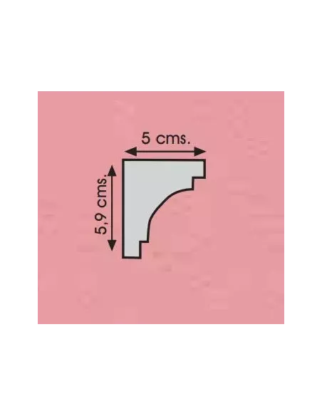 MOLDURA ESCAYOLA 1/2 CAÑA PEQUEÑA 5x5,9 1mt