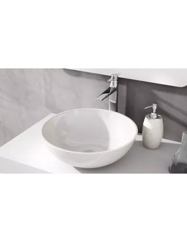 LAVABO CERAMICA ENCIMERA GARBO BLANCO 43X15CM