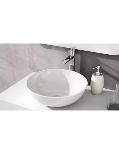 LAVABO CERAMICA ENCIMERA GARBO BLANCO 43X15CM