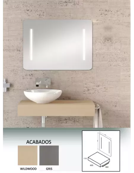 ENCIMERA 60x46 GRIS ETNA ALTAI+ PORTATOALLAS
