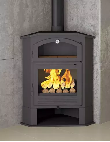 Estufa de leña CH-4-R de rincón con horno