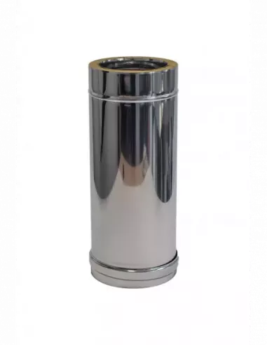 TUBO PELLET DOBLE PARED INOX PLATA 1MT 80mm