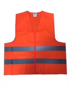 CHALECO NARANJA CON BANDAS REFLECTANTES