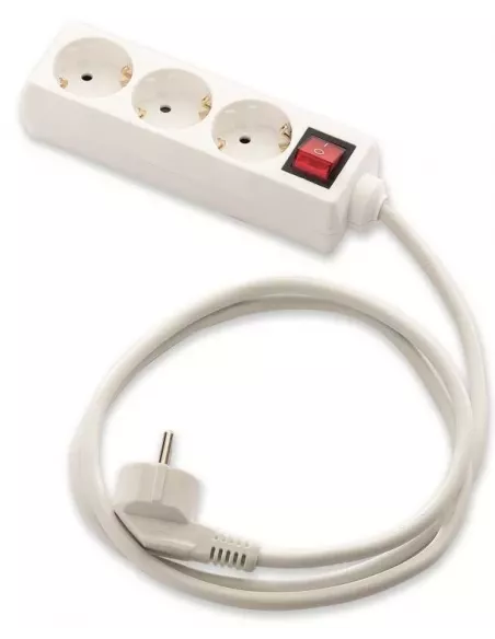 REGLETA 3 ENCHUFES CON INTERRUPTOR Y CABLE 1,5M