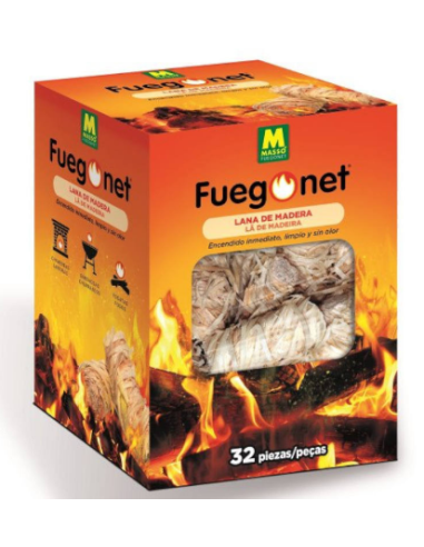 Lana de madera Fuegonet 32 piezas