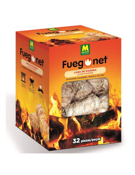 Lana de madera Fuegonet 32 piezas
